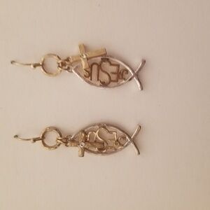 Jesus & cross earrings